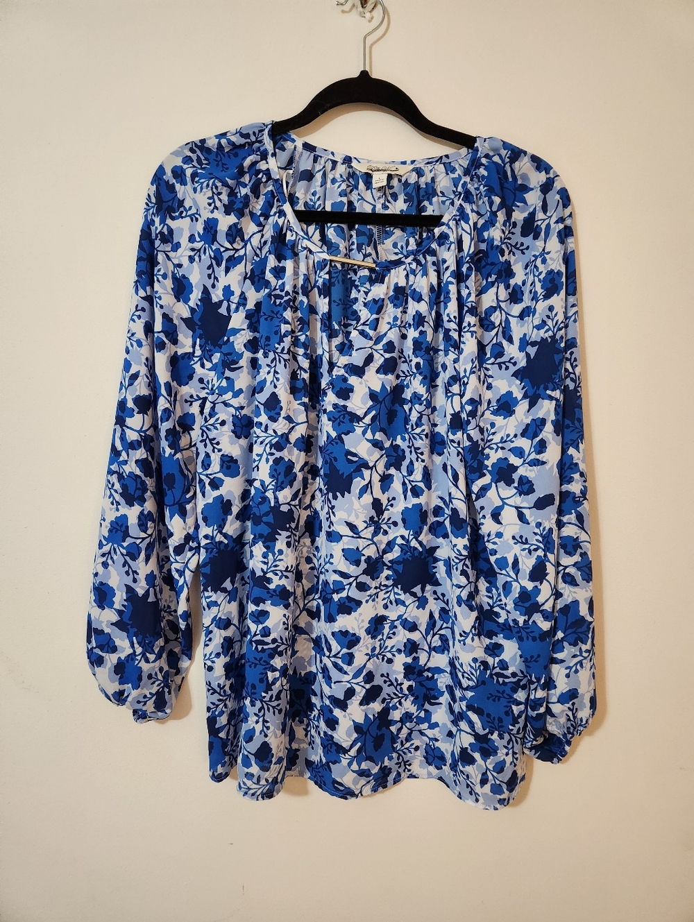 Floral Blue And White Cottagecore Large Blouse The Pioneer Woman